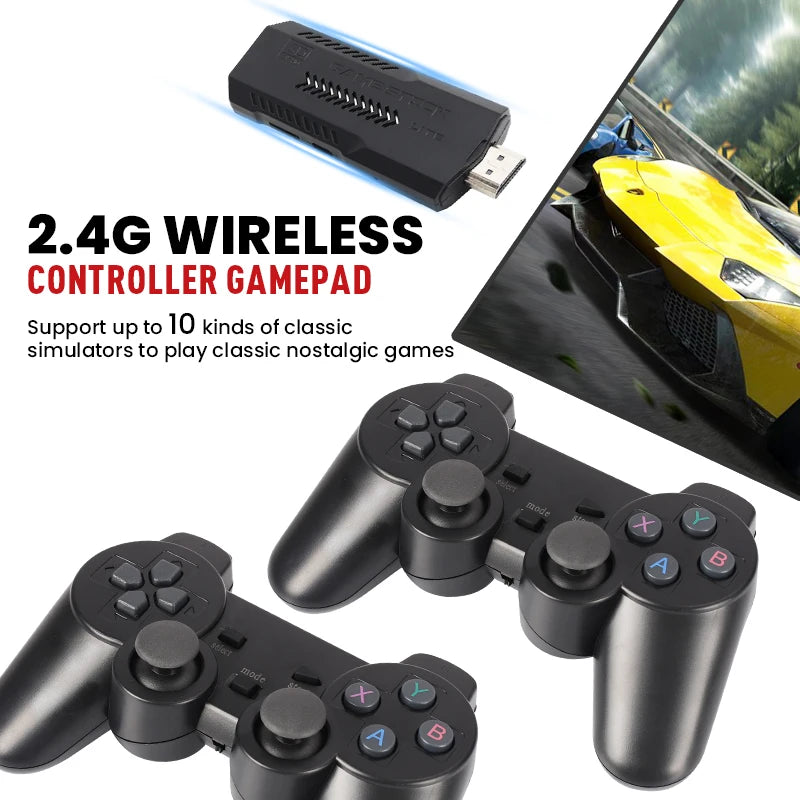 256G 58,000 Games GD10 plus Game Stick 4K HD Video Game Console 2.4G Double Wireless Controller Game Stick for N64/PSP/PS1/GBA